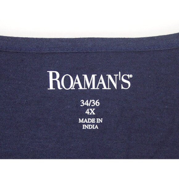 NEW Roaman's 4X 34/36 Ruffle Sleeve Top With Cold Shoulder Detail Hi Low Hem - Picture 10 of 14